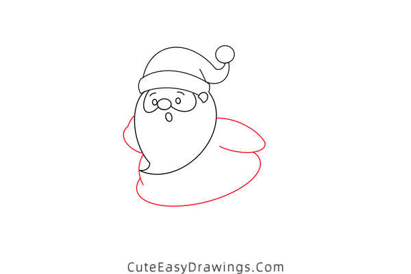 how to draw santa claus with a sack - www.cuteeasydrawings.com