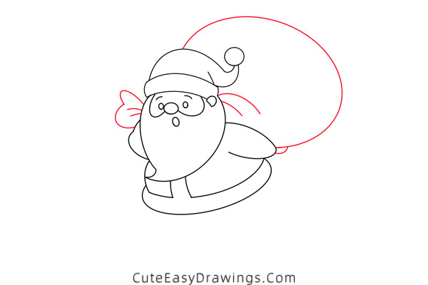 how to draw santa claus with a sack - www.cuteeasydrawings.com