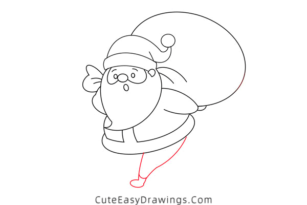 how to draw santa claus with a sack - www.cuteeasydrawings.com