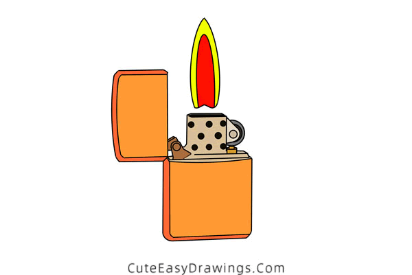 how to draw a lighter - www.cuteeasydrawings.com