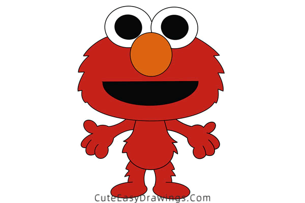 how to draw elmo - www.cuteeasydrawings.com