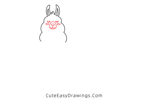 how to draw an alpaca - www.cuteeasydrawings.com