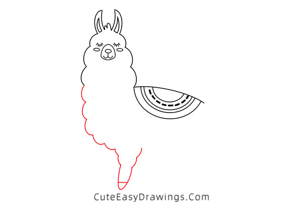 how to draw an alpaca - www.cuteeasydrawings.com