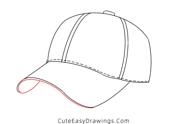 how to draw a baseball cap - www.cuteeasydrawings.com