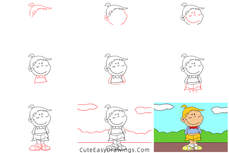 how to draw a boy - www.cuteeasydrawings.com