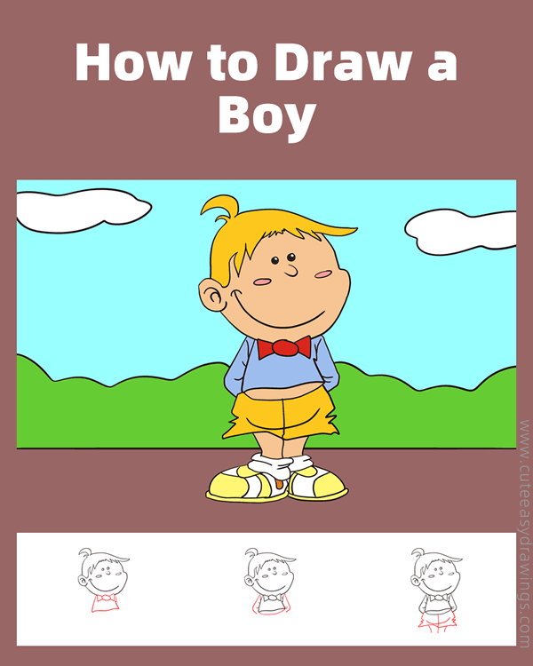 how to draw a boy - www.cuteeasydrawings.com