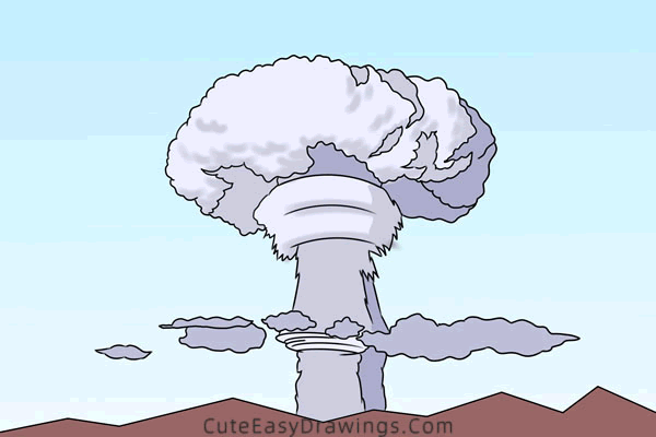 how to draw a mushroom cloud - www.cuteeasydrawings.com