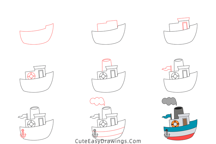 how to draw a ship - www.cuteeasydrawings.com