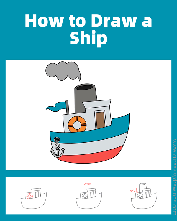 how to draw a ship - www.cuteeasydrawings.com