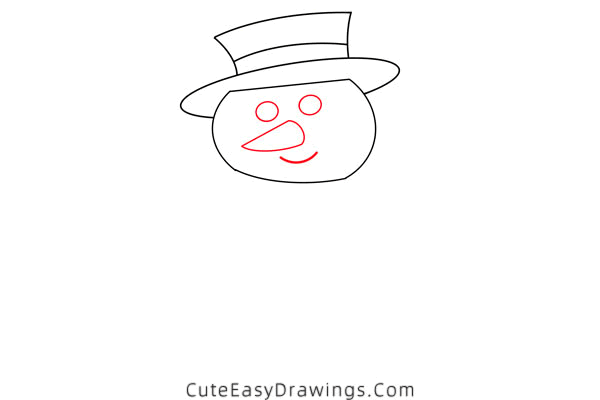 how to draw a snowman - www.cuteeasydrawings.com