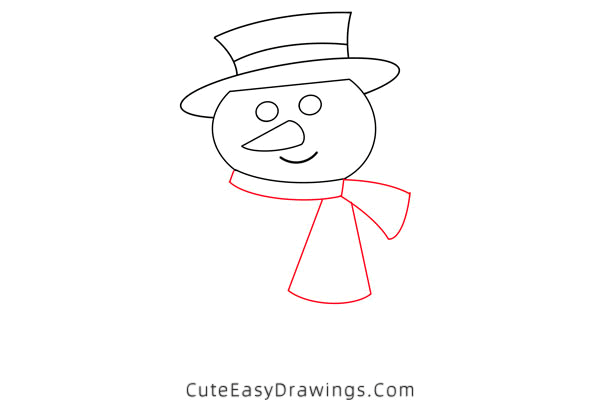 how to draw a snowman - www.cuteeasydrawings.com