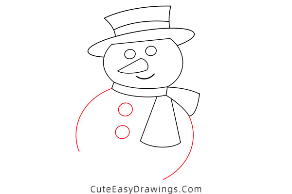 how to draw a snowman - www.cuteeasydrawings.com