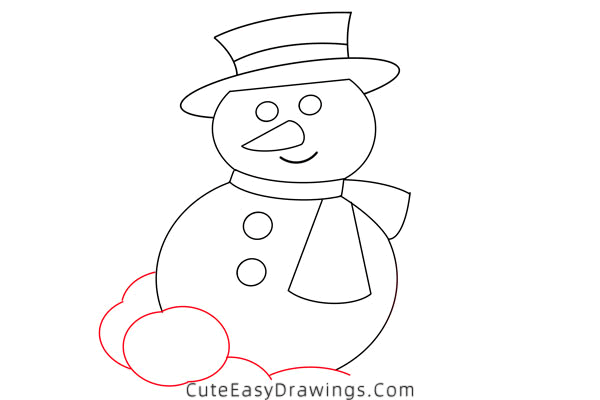 how to draw a snowman - www.cuteeasydrawings.com