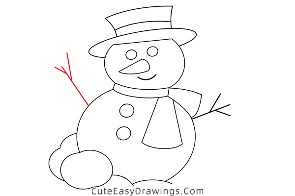 how to draw a snowman - www.cuteeasydrawings.com