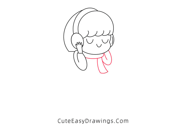 how to draw a girl in autumn - www.cuteeasydrawings.com