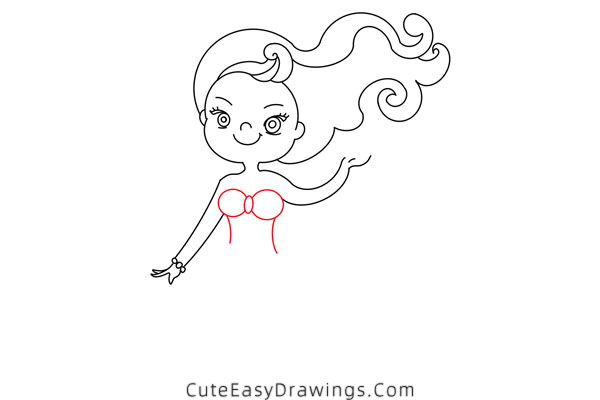 how to draw a mermaid - www.cuteeasydrawings.com