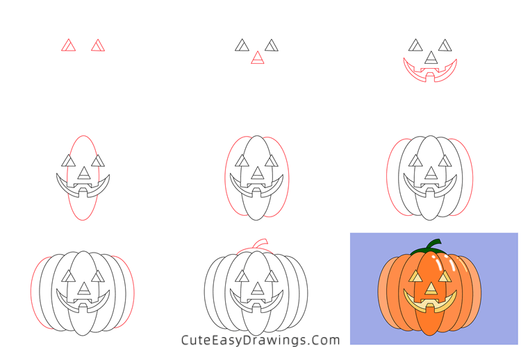 how to draw a jack-o-lantern - www.cuteeasydrawings.com