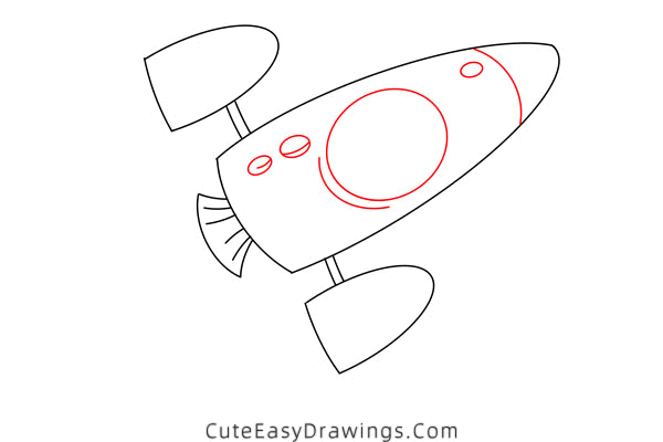 how to draw a spaceship - www.cuteeasydrawings.com