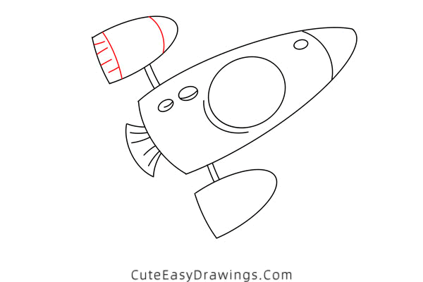 how to draw a spaceship - www.cuteeasydrawings.com