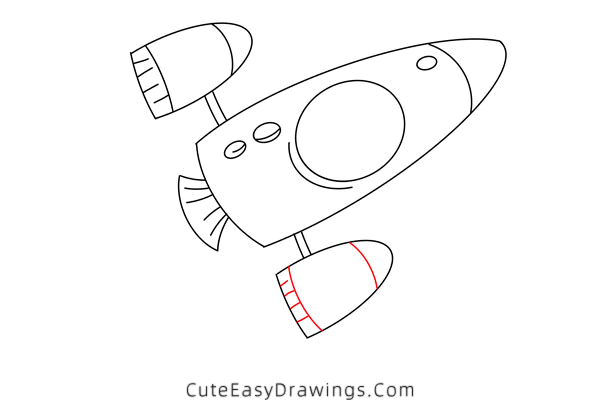 how to draw a spaceship - www.cuteeasydrawings.com