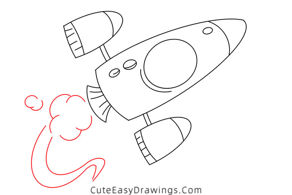 how to draw a spaceship - www.cuteeasydrawings.com