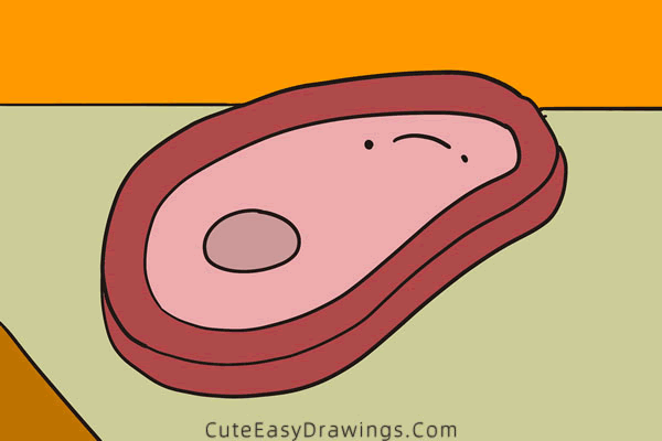 how to draw a steak - www.cuteeasydrawings.com