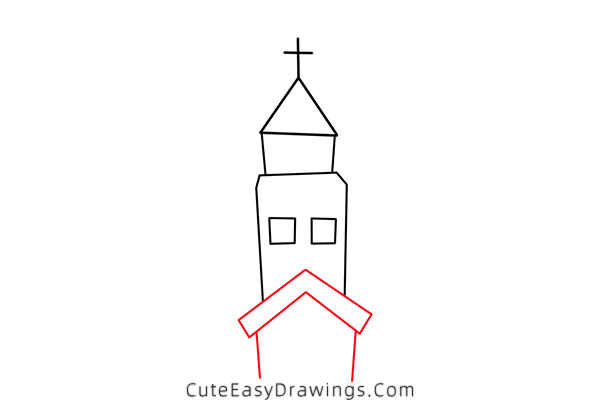 how to draw a church easy - www.cuteeasydrawings.com