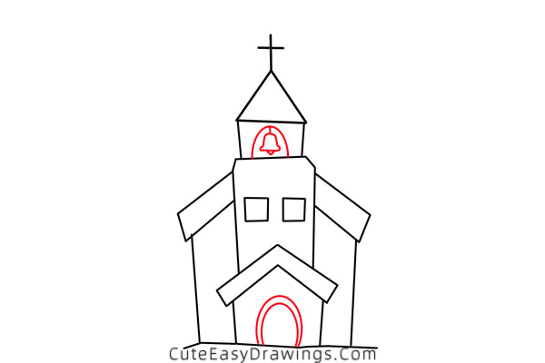 how to draw a church easy - www.cuteeasydrawings.com