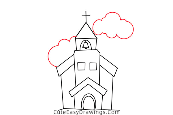 how to draw a church easy - www.cuteeasydrawings.com