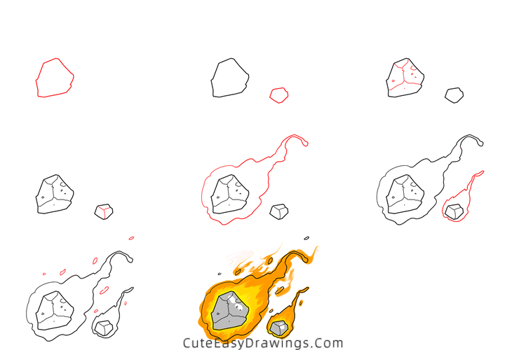 how to draw a meteor - www.cuteeasydrawings.com