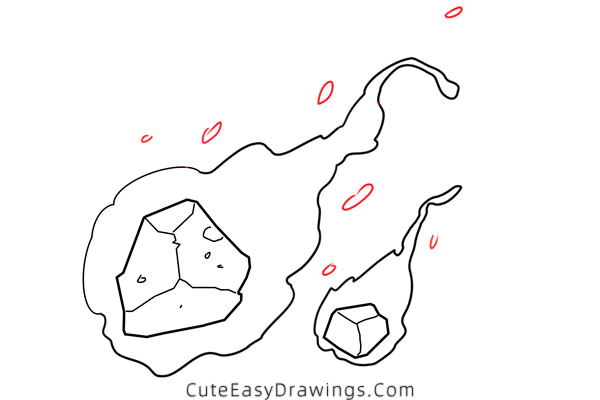 how to draw a meteor - www.cuteeasydrawings.com