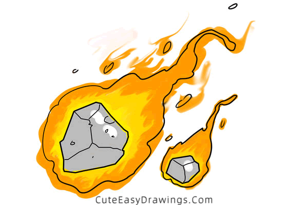 how to draw a meteor - www.cuteeasydrawings.com