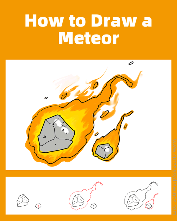 how to draw a meteor - www.cuteeasydrawings.com