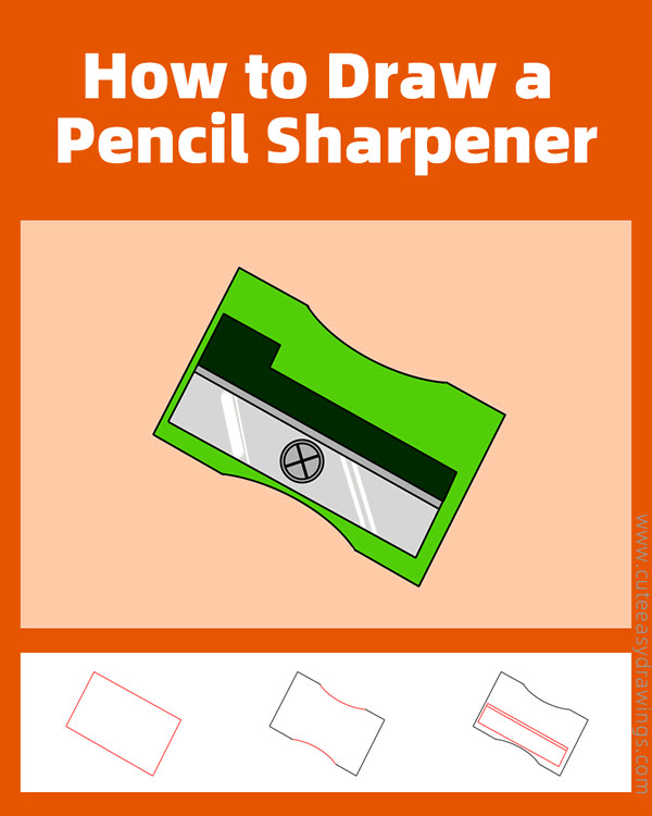 how to draw a pencil sharpener - www.cuteeasydrawings.com