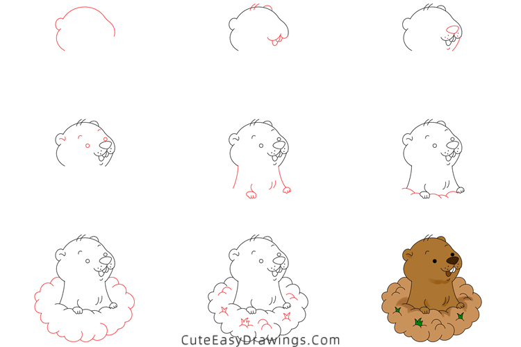 how to draw a prairie dog - www.cuteeasydrawings.com