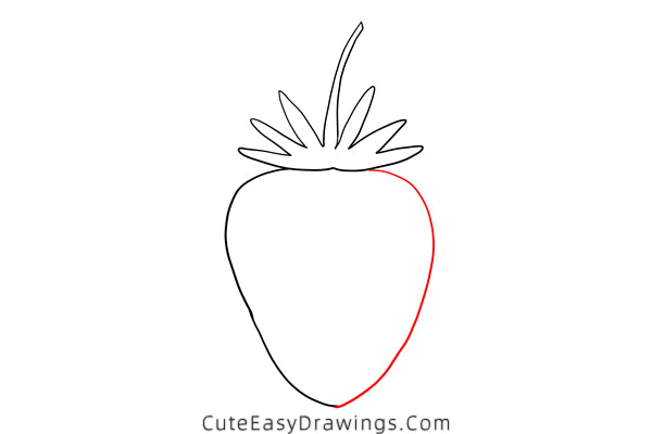 how to draw a cartoon strawberry - www.cuteeasydrawings.com