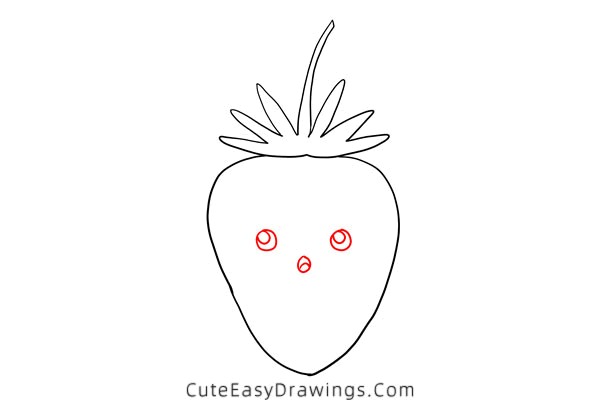 how to draw a cartoon strawberry - www.cuteeasydrawings.com