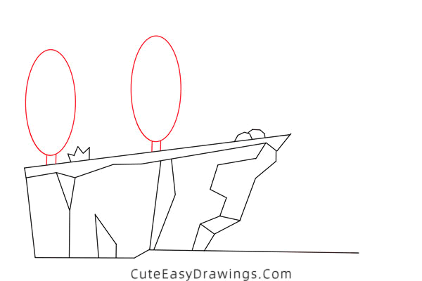 how to draw a cliff - www.cuteeasydrawings.com