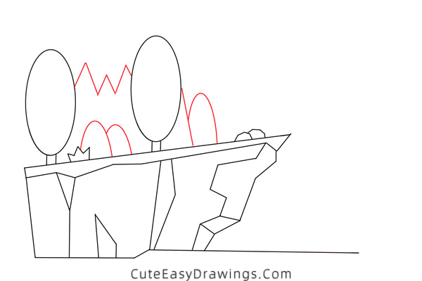 how to draw a cliff - www.cuteeasydrawings.com