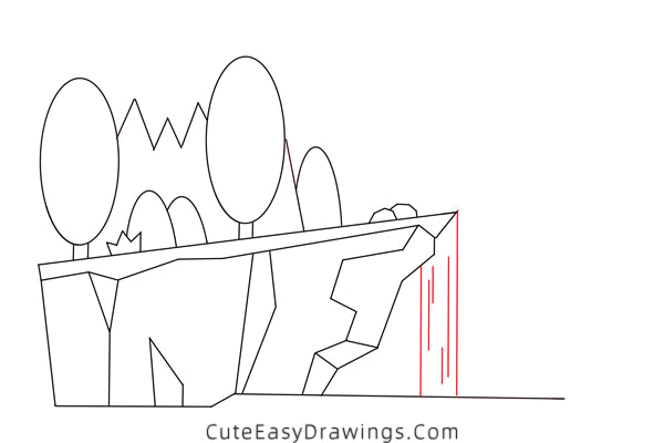 how to draw a cliff - www.cuteeasydrawings.com