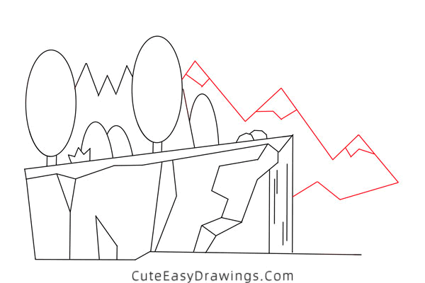 how to draw a cliff - www.cuteeasydrawings.com