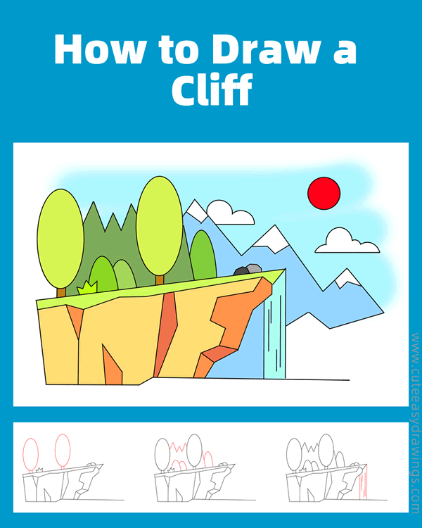 how to draw a cliff - www.cuteeasydrawings.com