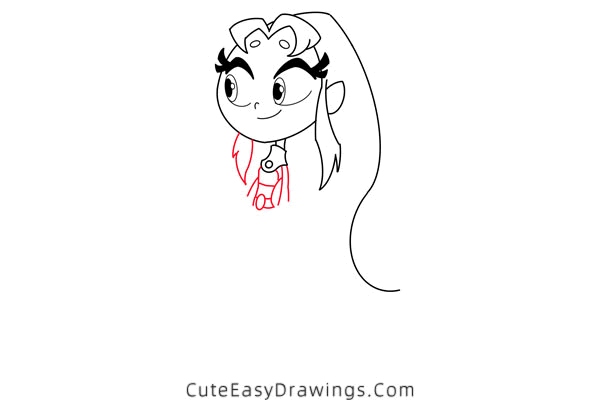 how to draw starfire - www.cuteeasydrawings.com