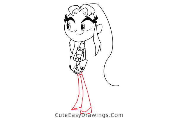 how to draw starfire - www.cuteeasydrawings.com