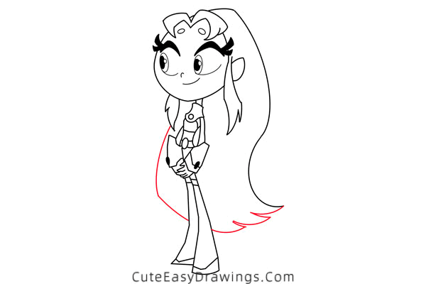 how to draw starfire - www.cuteeasydrawings.com