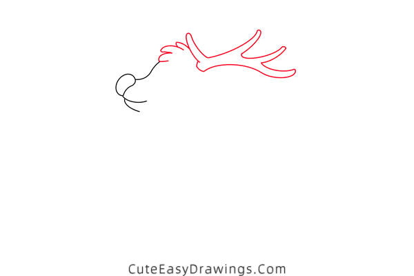 how to draw rudolph - www.cuteeasydrawings.com