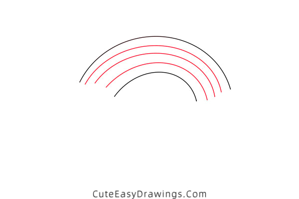 how to draw a rainbow - www.cuteeasydrawings.com