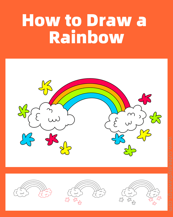 how to draw a rainbow - www.cuteeasydrawings.com