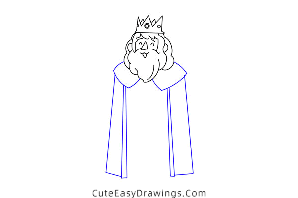 how to draw an old king - www.cuteeasydrawings.com