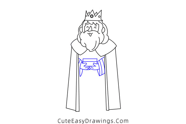 how to draw an old king - www.cuteeasydrawings.com